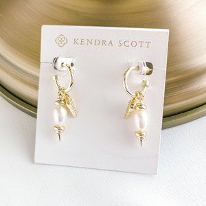 Demi White Baroque Pearl Huggie Earrings Set Gold